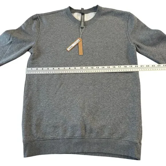 NWT SKIMS Men's Lounge Fleece Crewneck Sweatshirt Dark Heather Grey Small - Picture 7 of 8